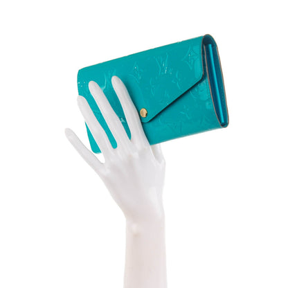 Louis Vuitton Vernis Sarah Wallet NM Turquoise 2 of 7