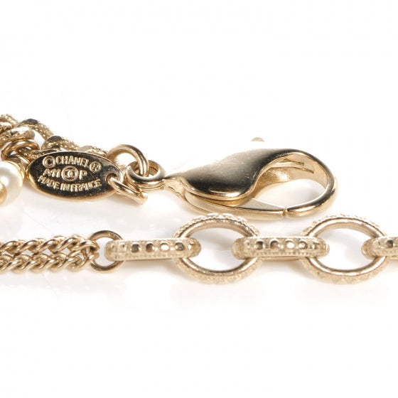 Chanel Classic CC Long Pearl Necklace Gold 5 of 7