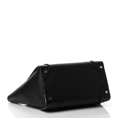 Celine Drummed Calfskin Mini Luggage Black 3 of 5