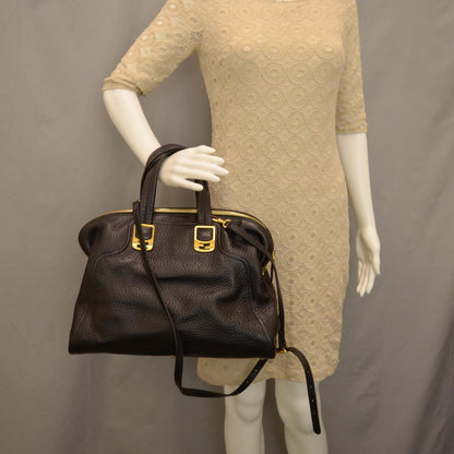 Fendi Pebbled Calfskin Large Chameleon Tote Black 2 of 7