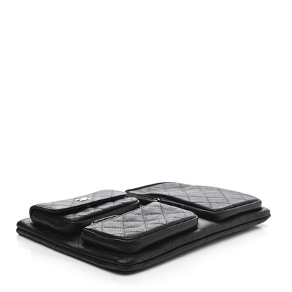 Chanel Caviar Quilted Zipped Multi Pouch Black 4 of 7