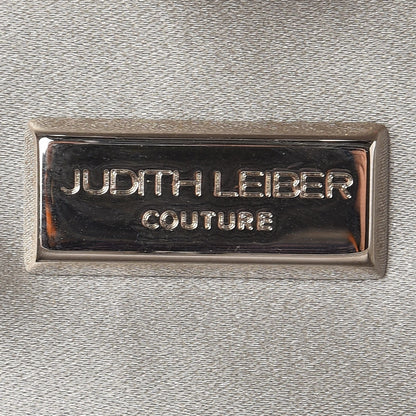 Judith Leiber Satin Crystal Framed Evening Clutch Silver 6 of 19