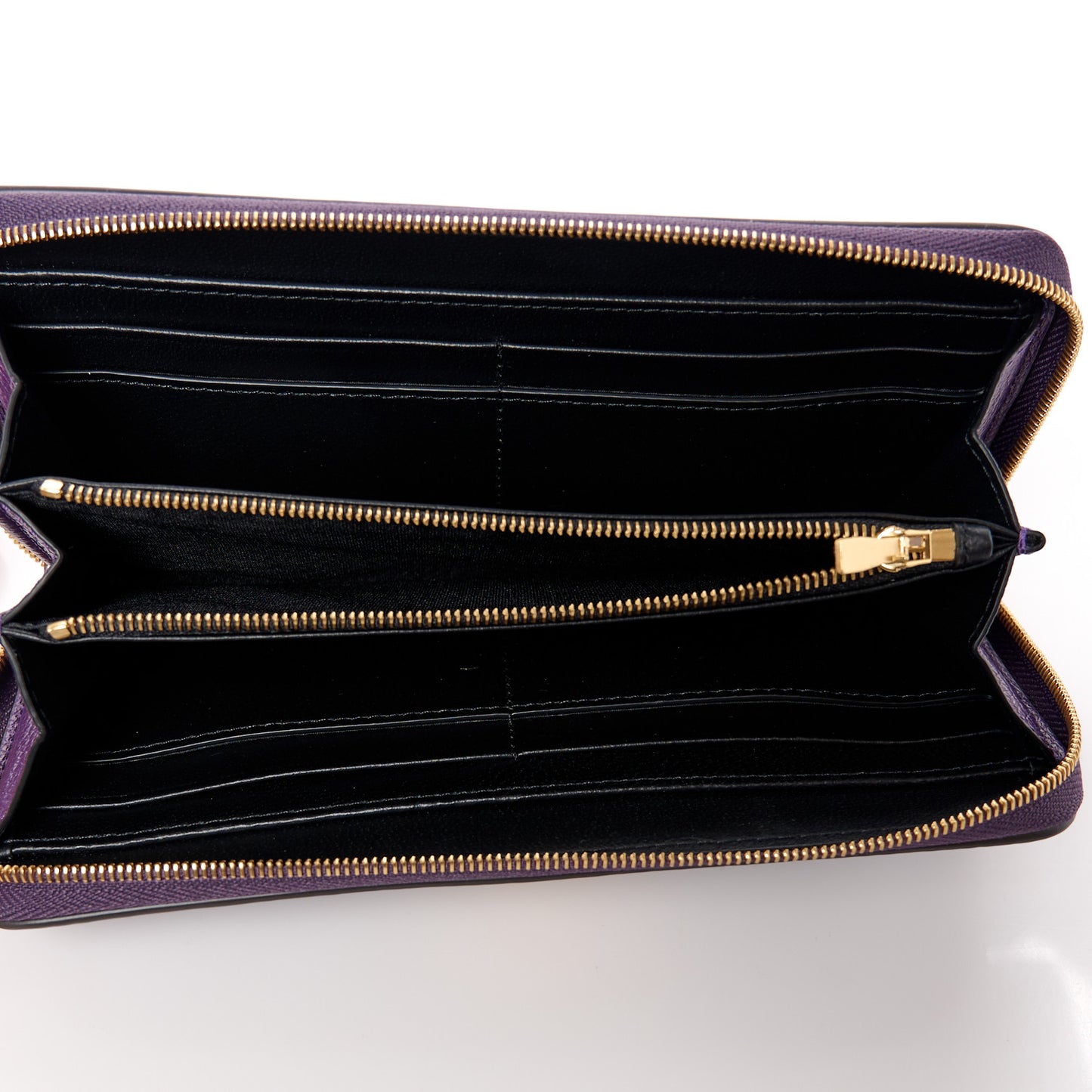 Small Classic Grain Zip Around Long Wallet Amethyst