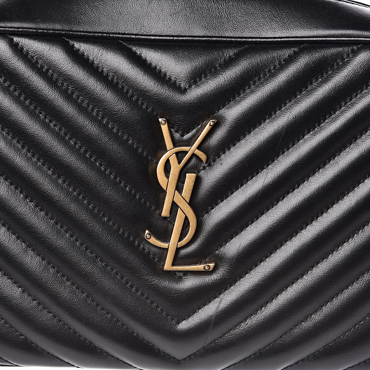 Saint Laurent Calfskin Matelasse Monogram Lou Camera Bag Black 10 of 11