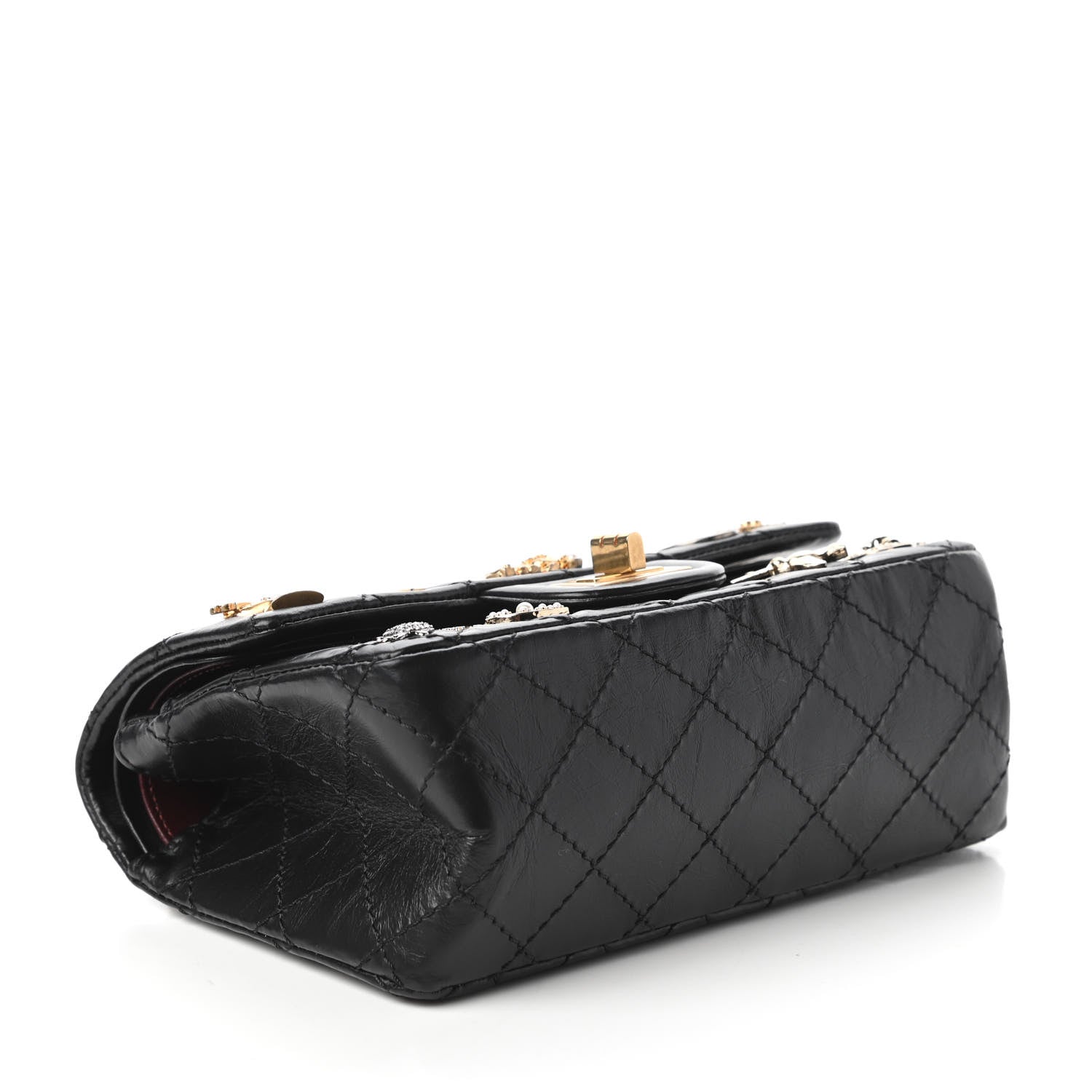 Chanel Aged Calfskin Lucky Charms 2.55 Reissue 224 Flap Black 4 of 11