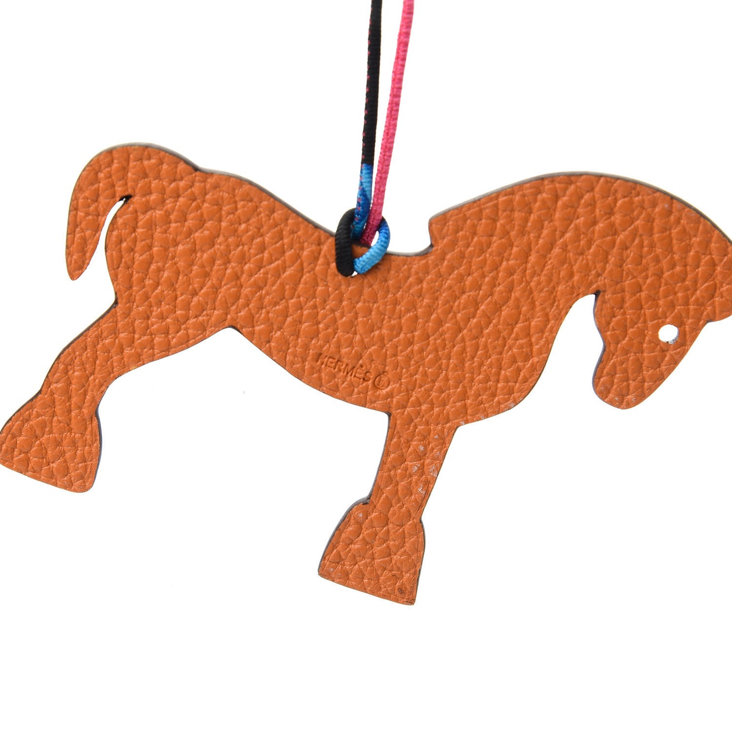 Epsom Togo Petit H Bag Charm Horse GM Rose Tyrien Orange