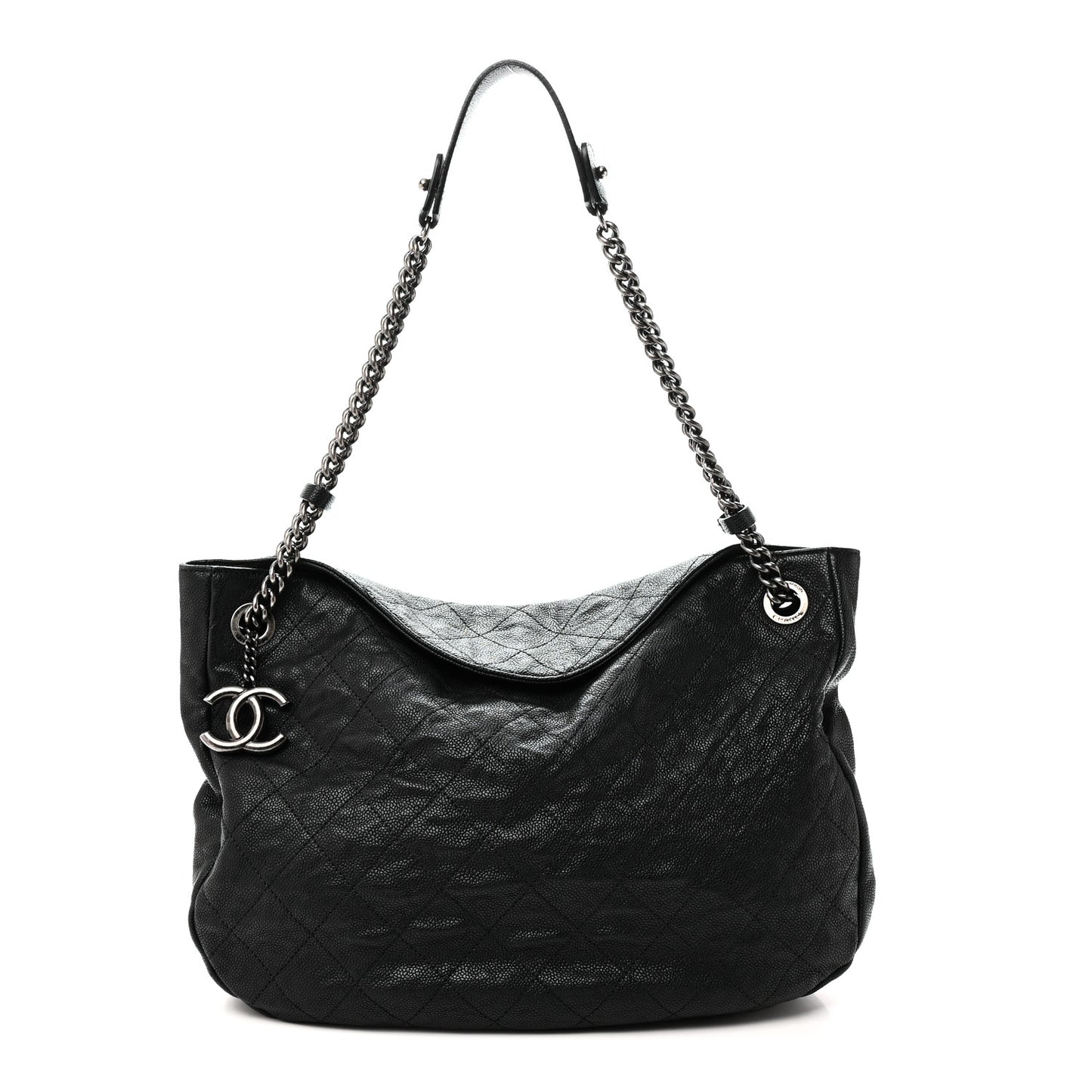 Caviar Quilted Simply CC Hobo Black