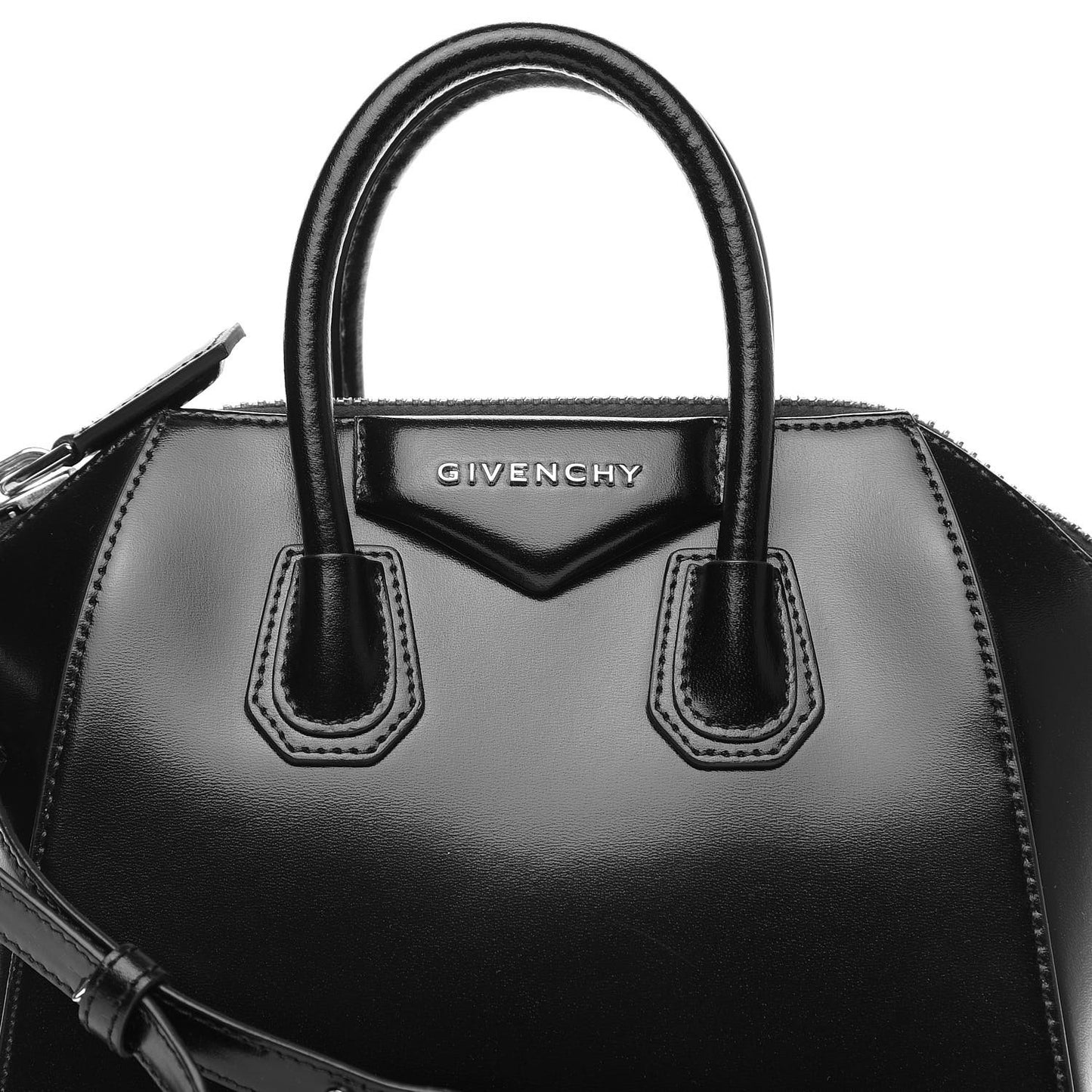 Shiny Lord Calfskin Mini Antigona Black