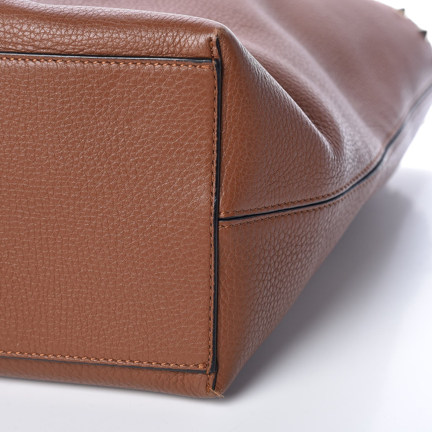 Valentino Garavani Grained Calfskin Rockstud Shoulder Tote Bright Cognac 11 of 11