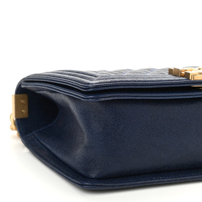 Chanel Caviar Quilted Medium Boy Flap Navy 9 of 10