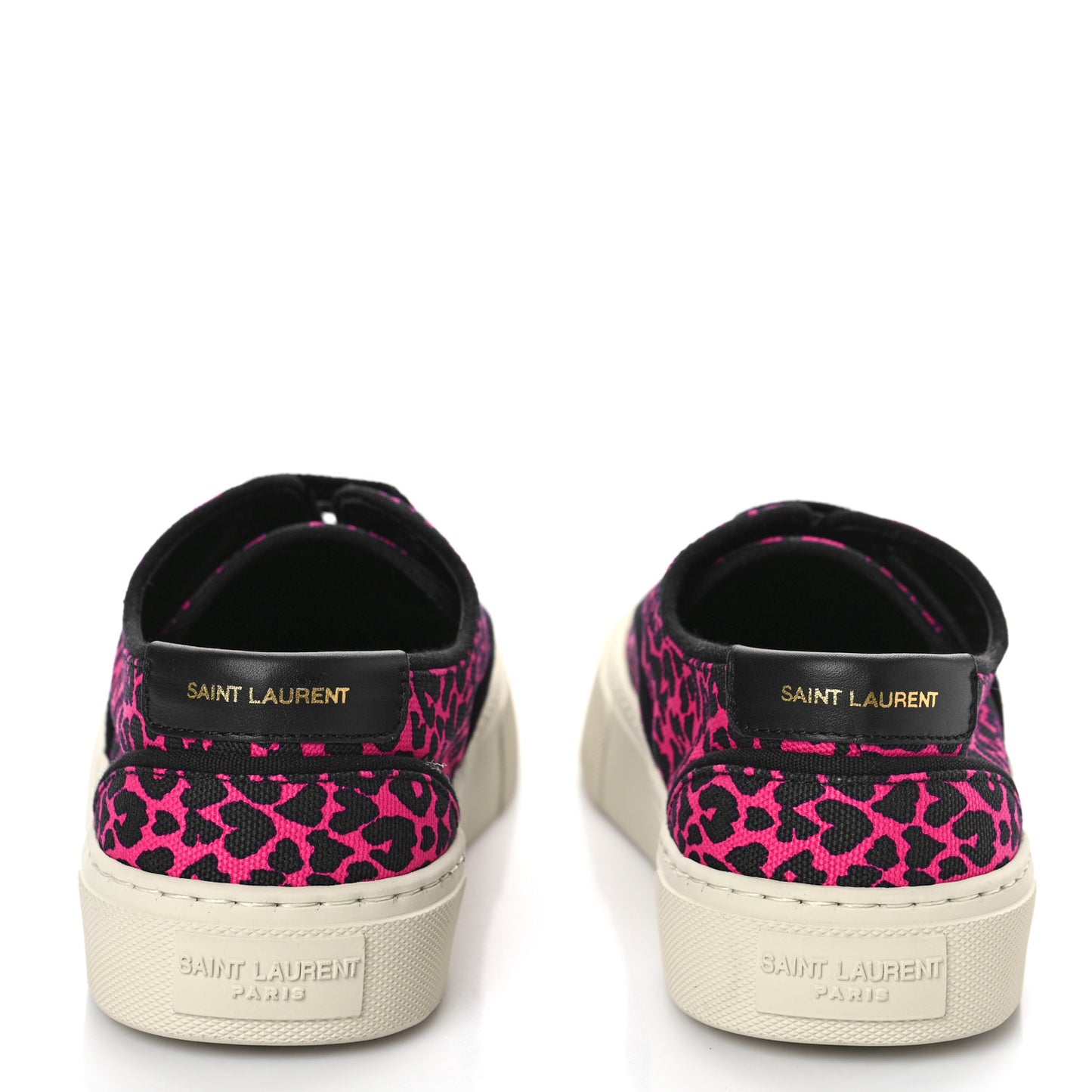 Canvas Leopard Print Venice Low Top Sneakers 36 Fuxia Black