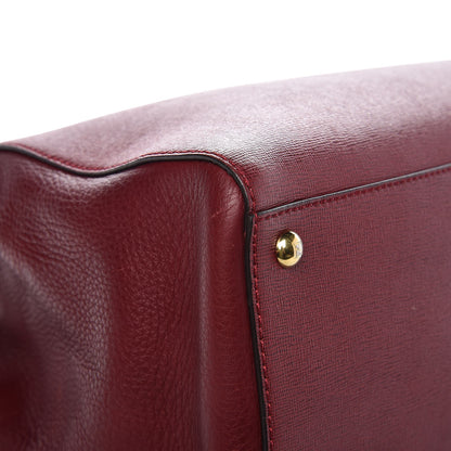 Fendi Vitello Elite Regular 2Jours Tote Rosso Scuro Ciliegia 10 of 11