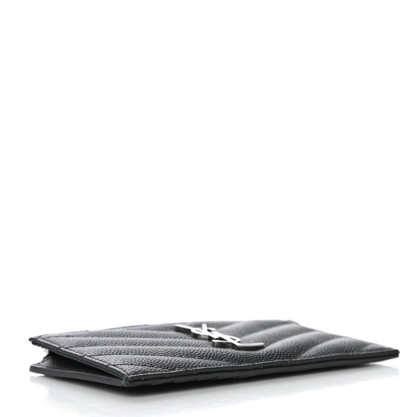 Grain De Poudre Matelasse Chevron Monogram Fragments Zippered Card Case Fog