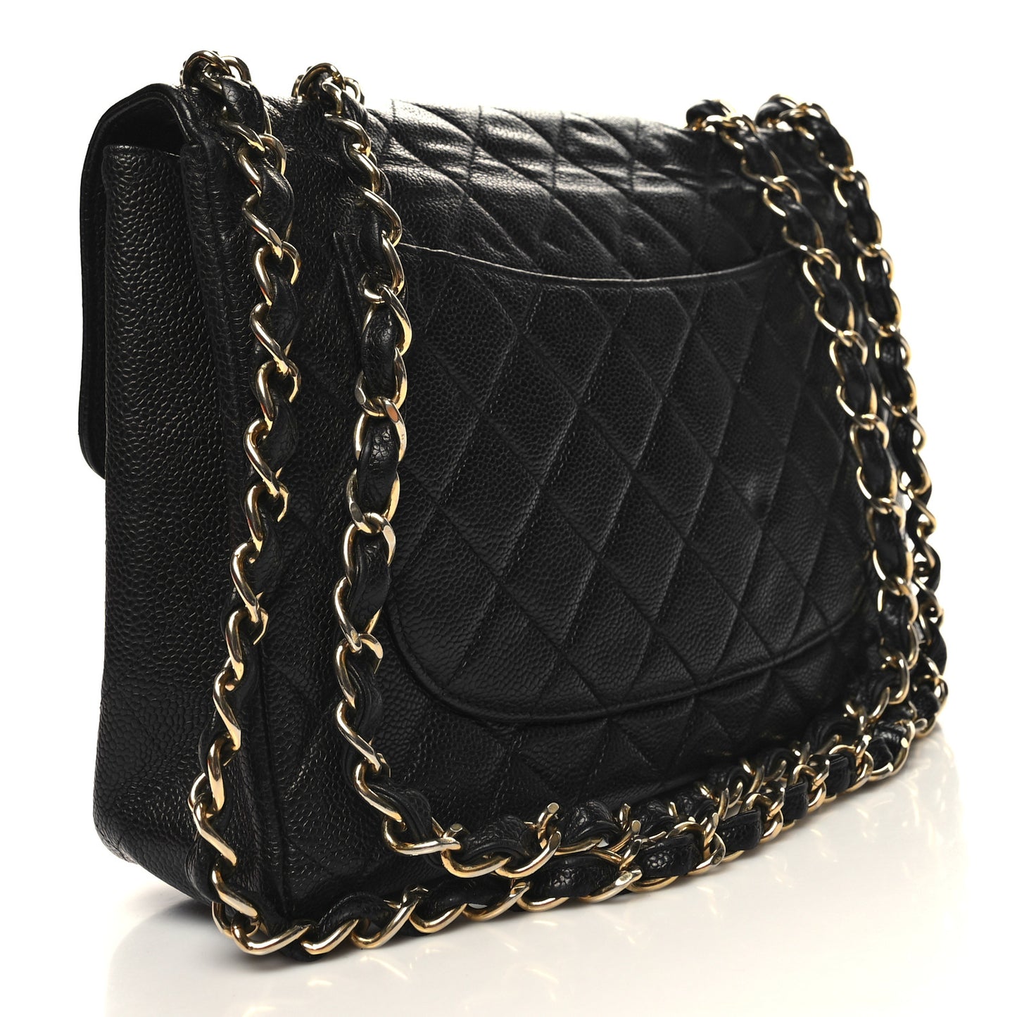 Caviar Quilted Jumbo Single Flap Black