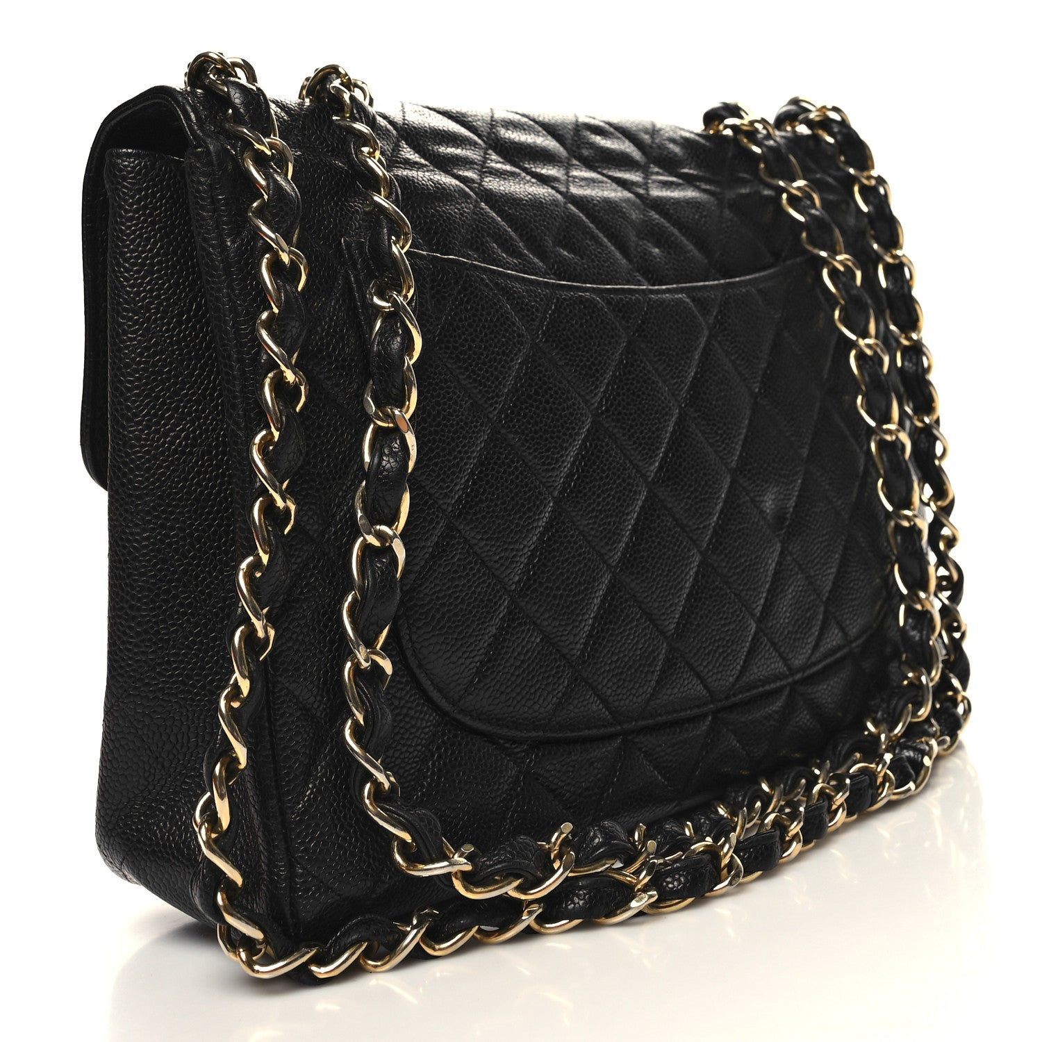 Chanel Caviar Quilted Jumbo Single Flap Black 3 of 12