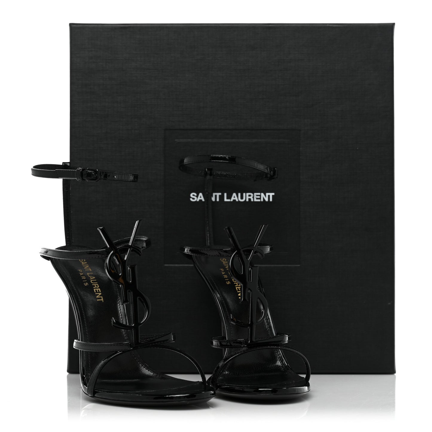 Patent Calfskin Cassandra 110 Sandals 37 Black