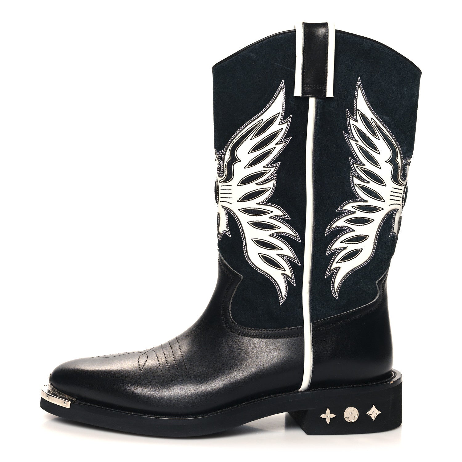 Louis Vuitton Calfskin Canyon Mens Cowboy Boots 9 Black 1 of 10