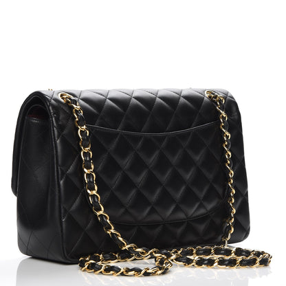 Chanel Lambskin Quilted Jumbo Double Flap Black 3 of 8