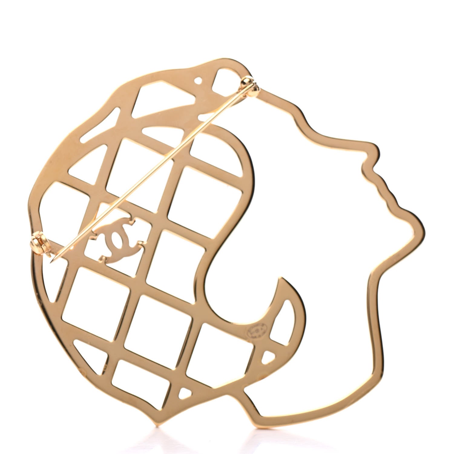 Chanel Crystal Mademoiselle Brooch Black Gold 3 of 5