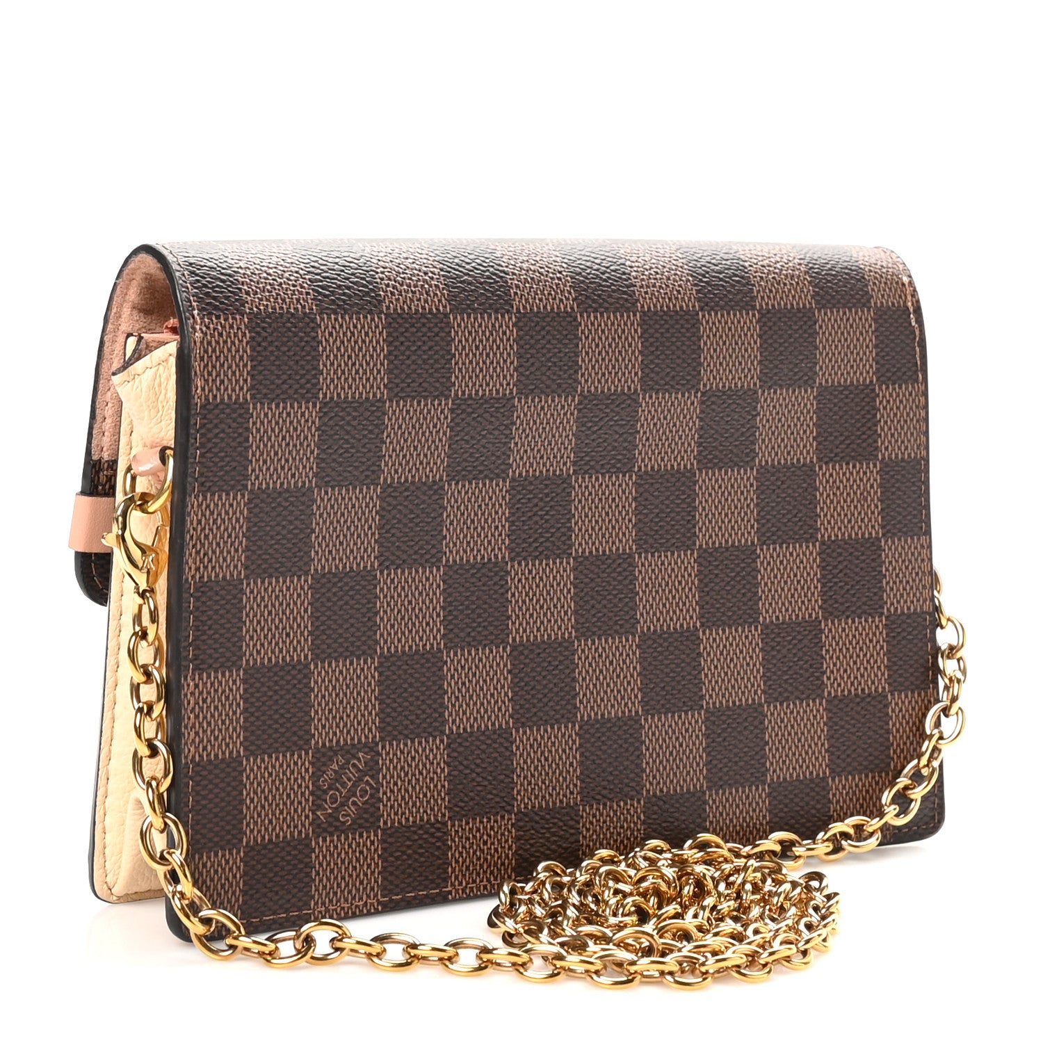 Louis Vuitton Damier Ebene Vavin Chain Wallet Creme 3 of 9