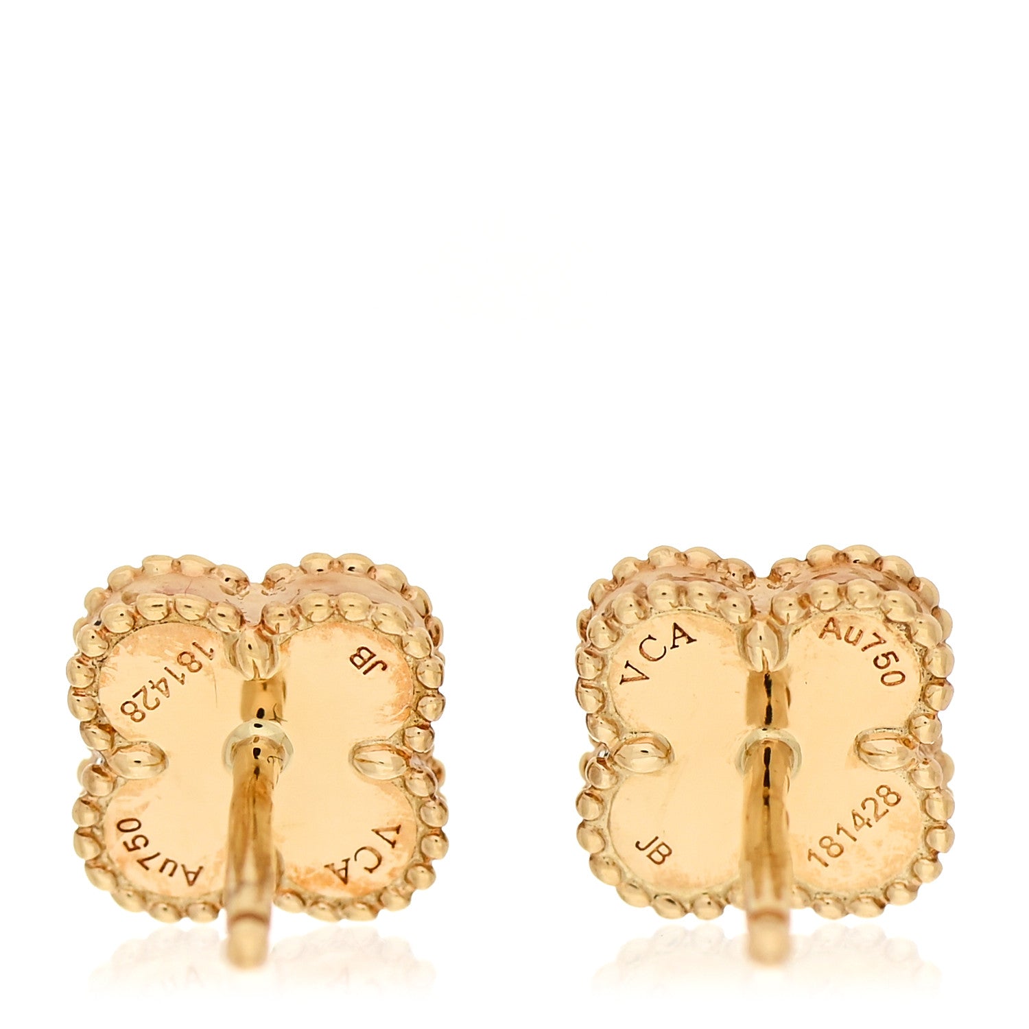 Van Cleef & Arpels 18K Yellow Gold Black Onyx Sweet Alhambra Earrings 4 of 4
