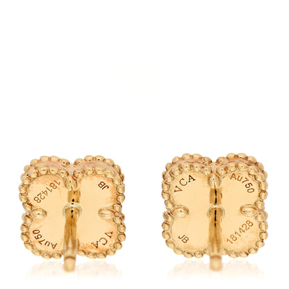 Van Cleef & Arpels 18K Yellow Gold Black Onyx Sweet Alhambra Earrings 4 of 4