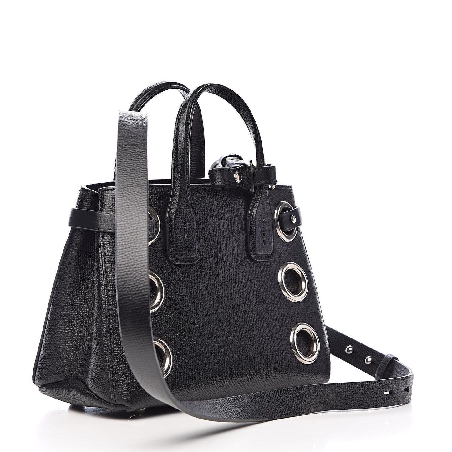 Grainy Calfskin House Check Grommet Baby Banner Tote Black