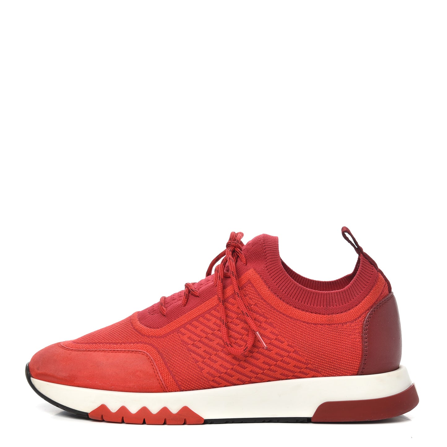 Knit Goatskin Womens Addict Sneakers 36 Rouge Bali