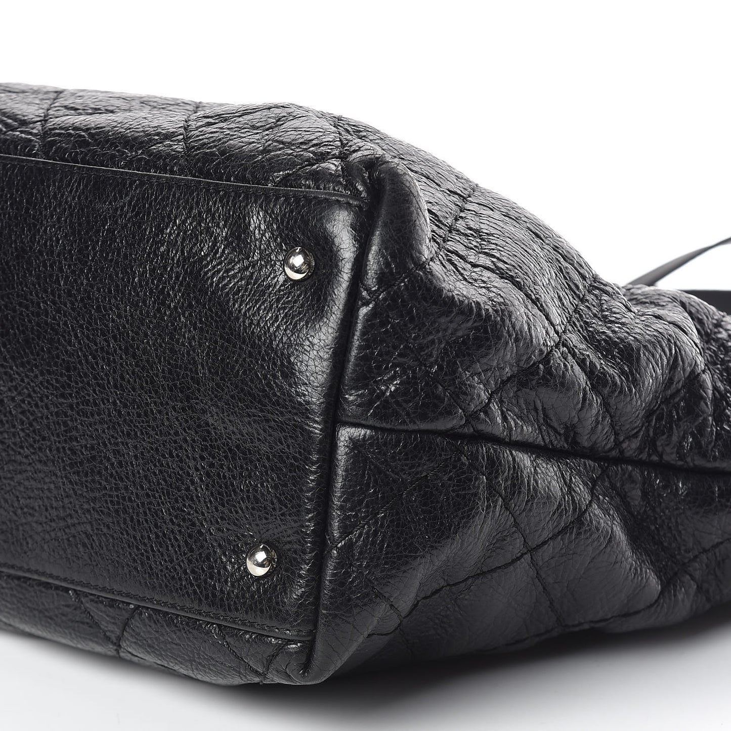 Glazed Calfskin Large On The Road Tote Black