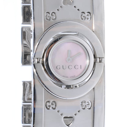 Gucci Stainless Steel Mother of Pearl 23mm Twirl Heart Quartz Watch 1 of 5