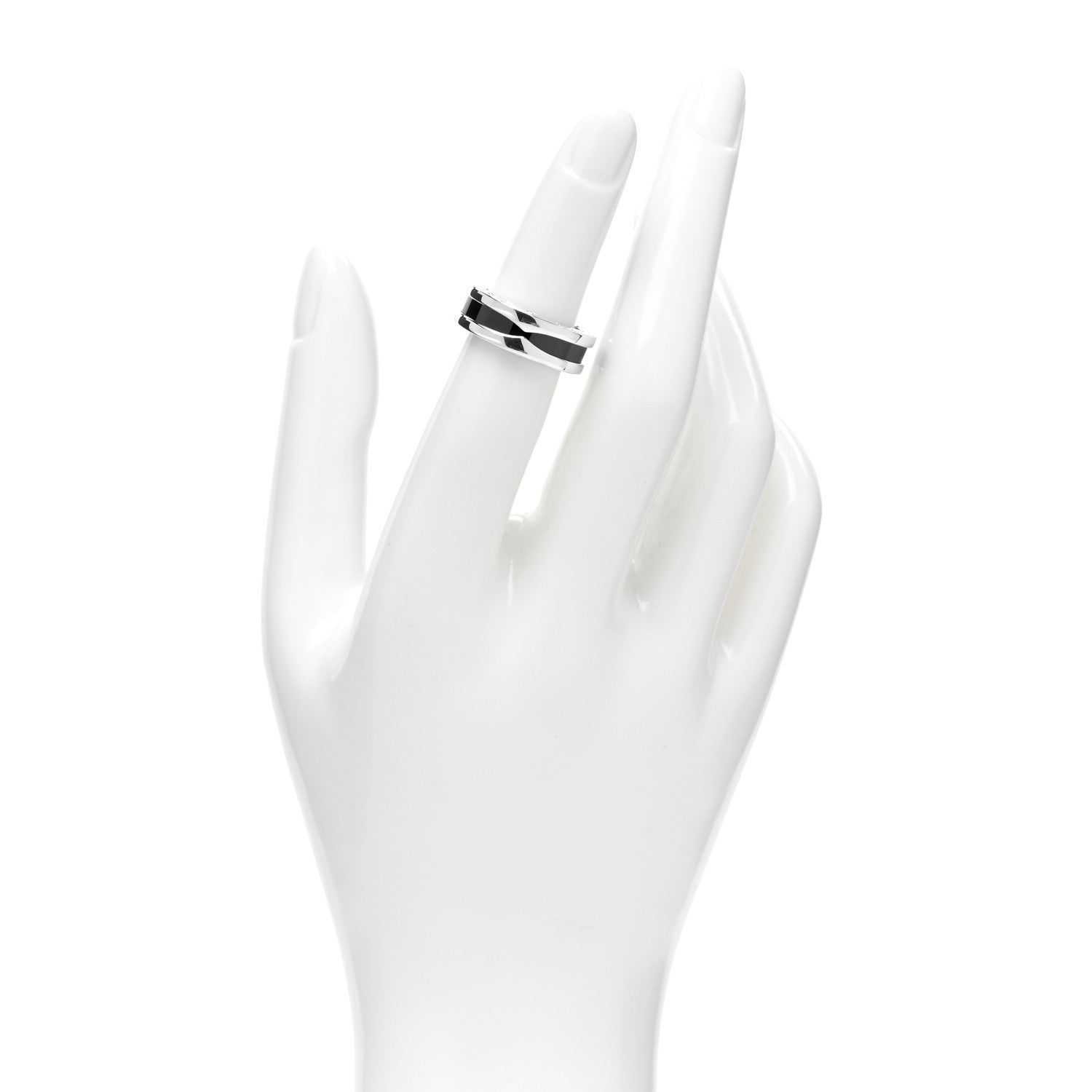 Bulgari Sterling Silver Ceramic Save The Children One-Band Ring 49 4.75 2 of 5