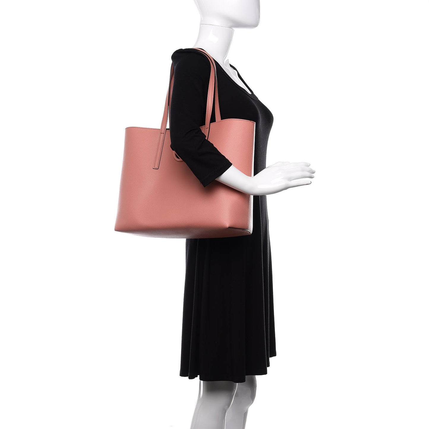 Vitello Vienna Enamel F is Fendi Shopping Tote Macaron Taupe