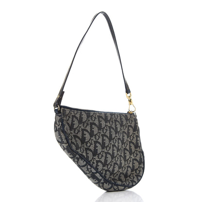 Christian Dior Monogram Mini Saddle Pochette Navy 3 of 8