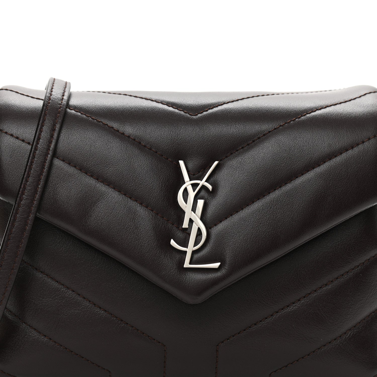 Saint Laurent Calfskin Y Quilted Monogram Toy Loulou Monogram Crossbody Bag Black Tulipe 7 of 10