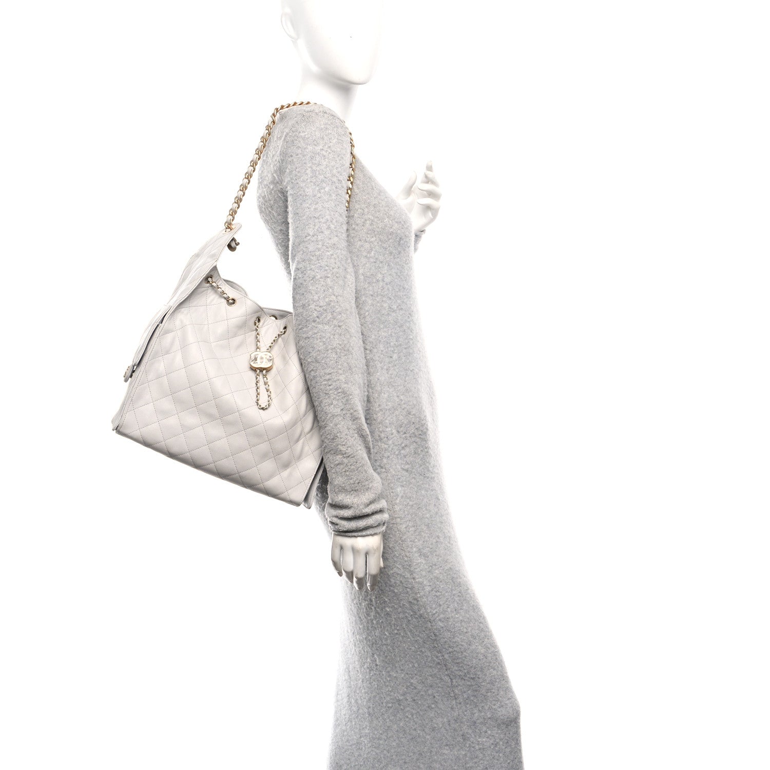 Chanel Caviar Quilted Medium Chanel 25 Handbag Light Gray 2 of 11
