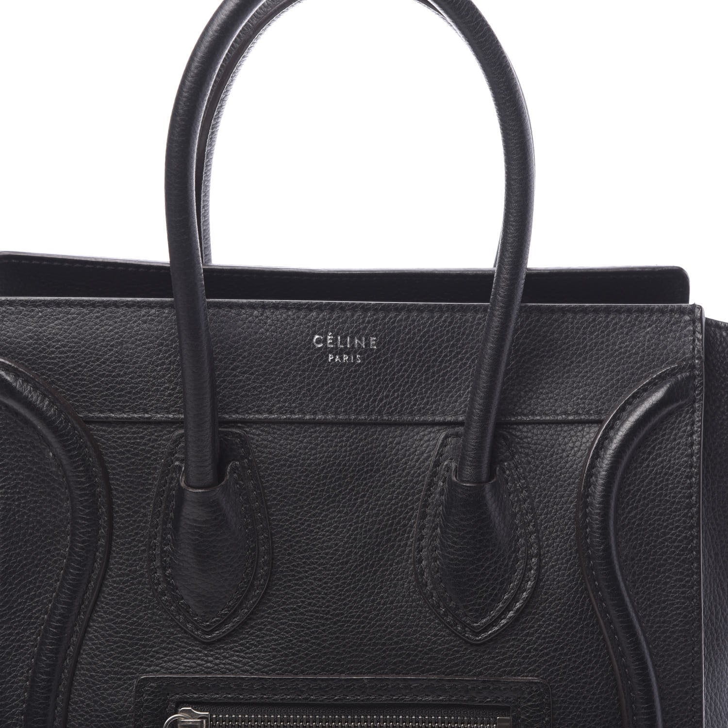 Celine Drummed Calfskin Micro Luggage Black 13 of 14