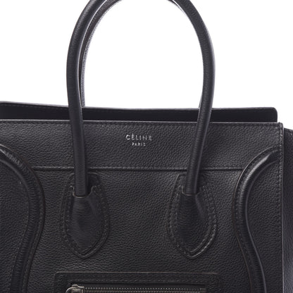 Celine Drummed Calfskin Micro Luggage Black 13 of 14