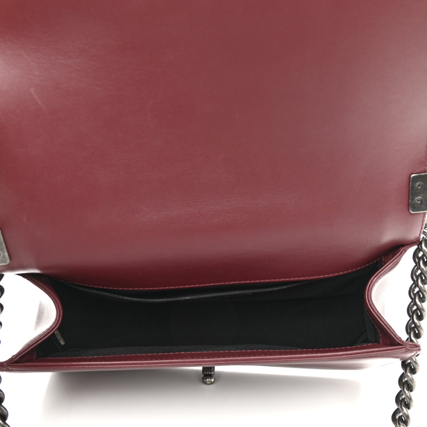 Calfskin Horizontal Quilted Medium Boy Flap Burgundy