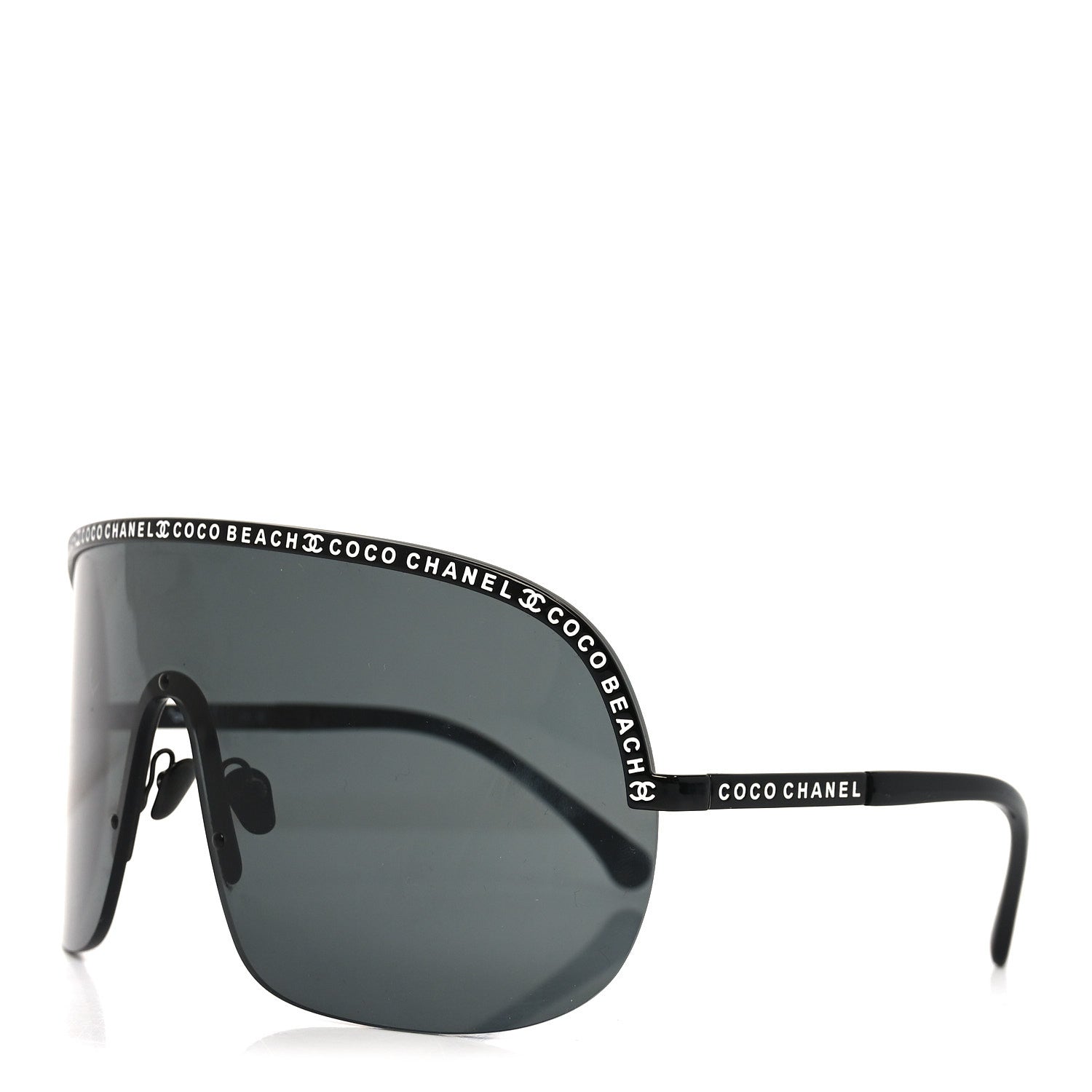 Chanel Shield Coco Beach Sunglasses L2614 Black 1 of 7