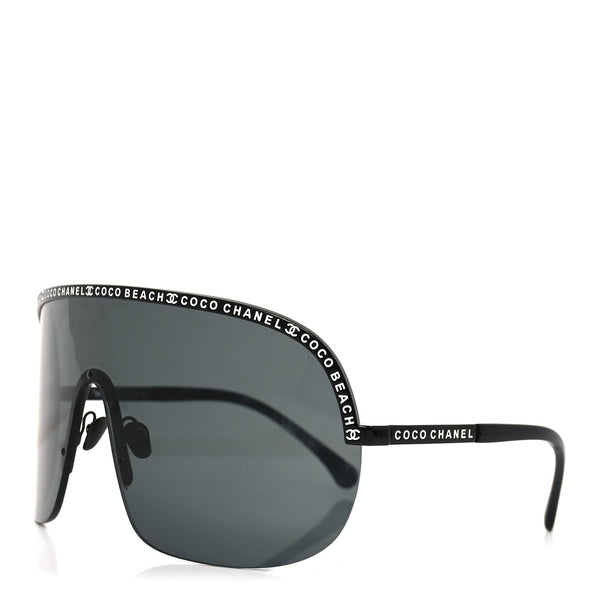 Chanel Shield Coco Beach Sunglasses L2614 Black 1874567 – FASHIONPHILE