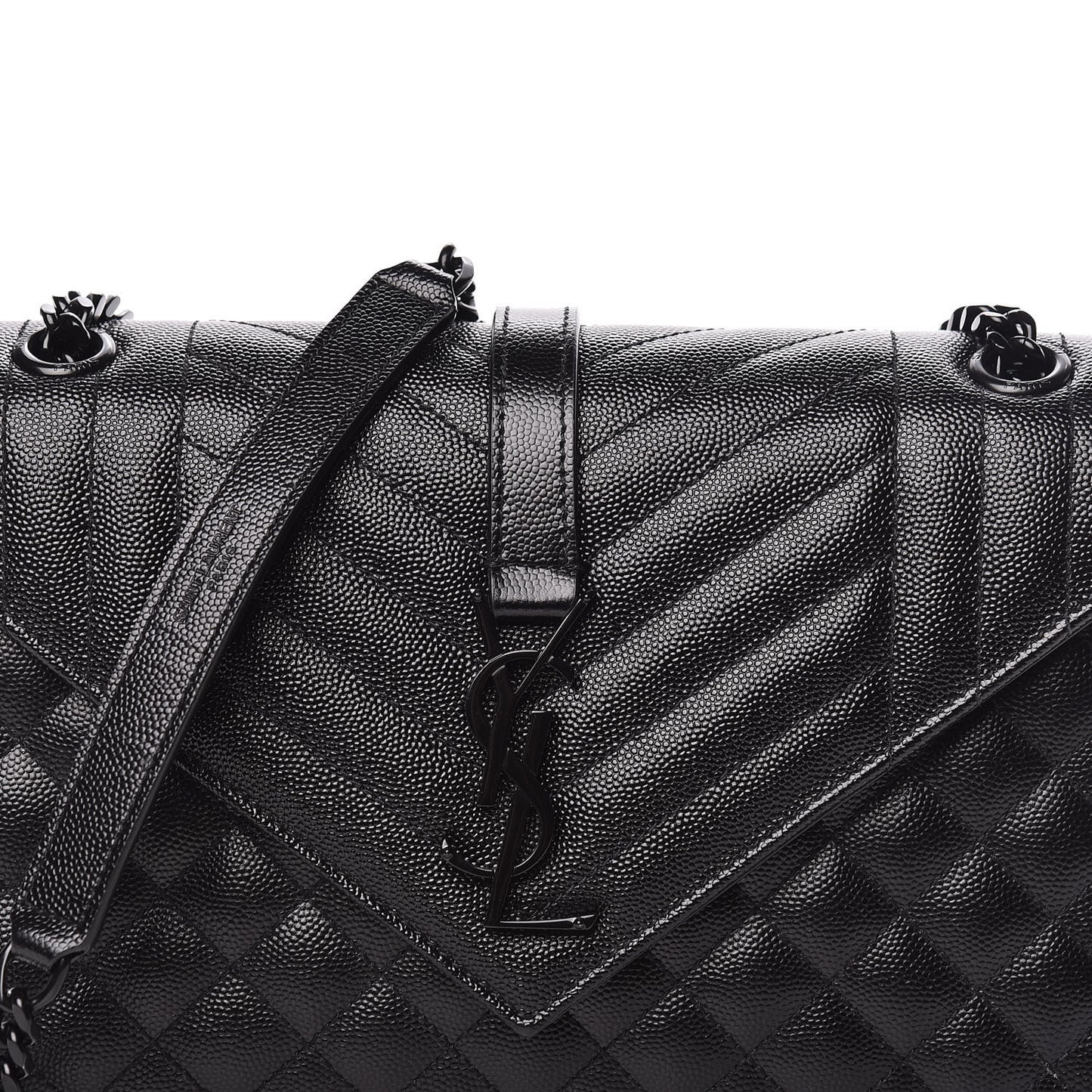 Grain De Poudre Textured Mixed Matelasse Triquilt Medium Monogram Satchel Black