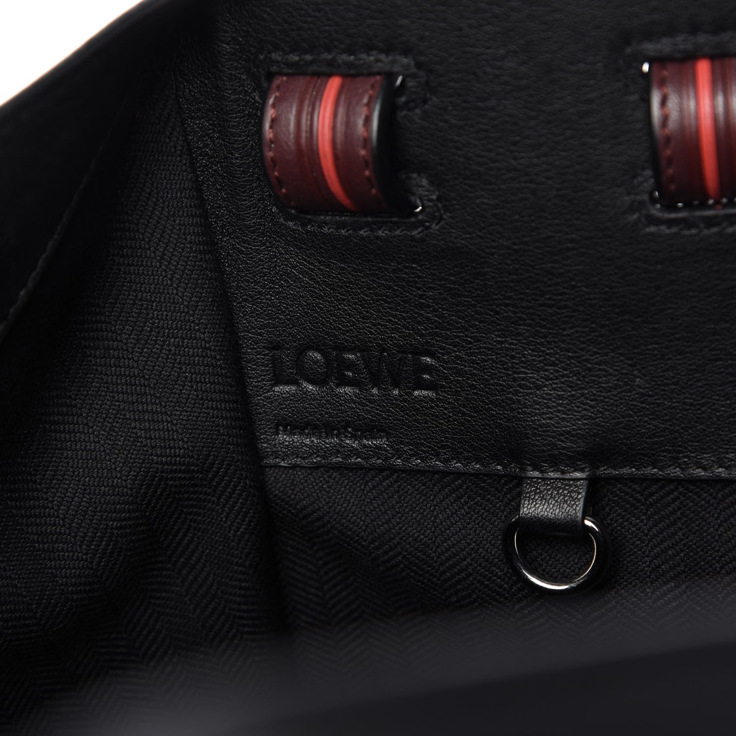 Loewe Calfskin Circle Small Hammock Shoulder Bag Black Red 8 of 10