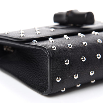 Gucci Calfskin Small Studded Miss Bamboo Shoulder Bag Black 6 of 11