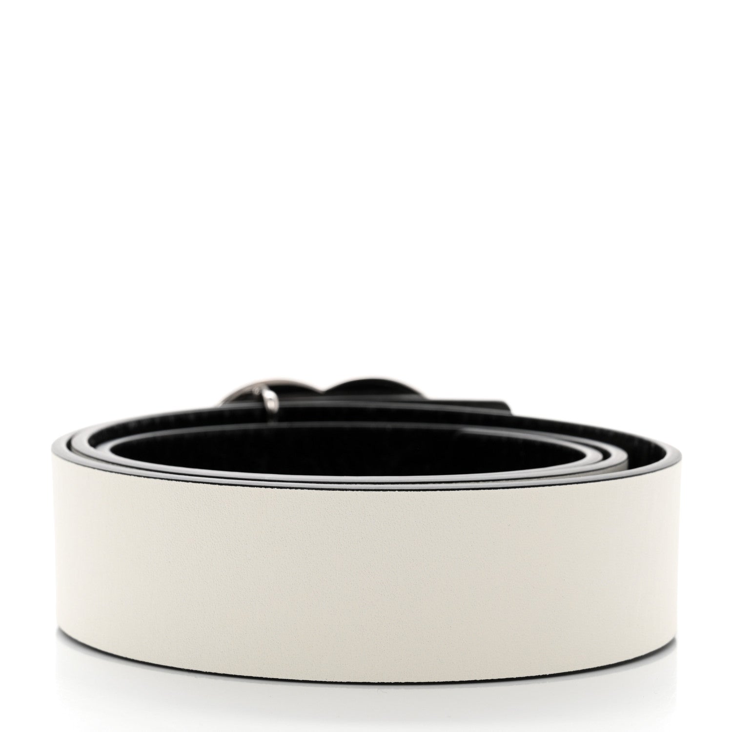 Chanel Patent Calfskin CC Reversible Belt 90 Black White 2 of 9