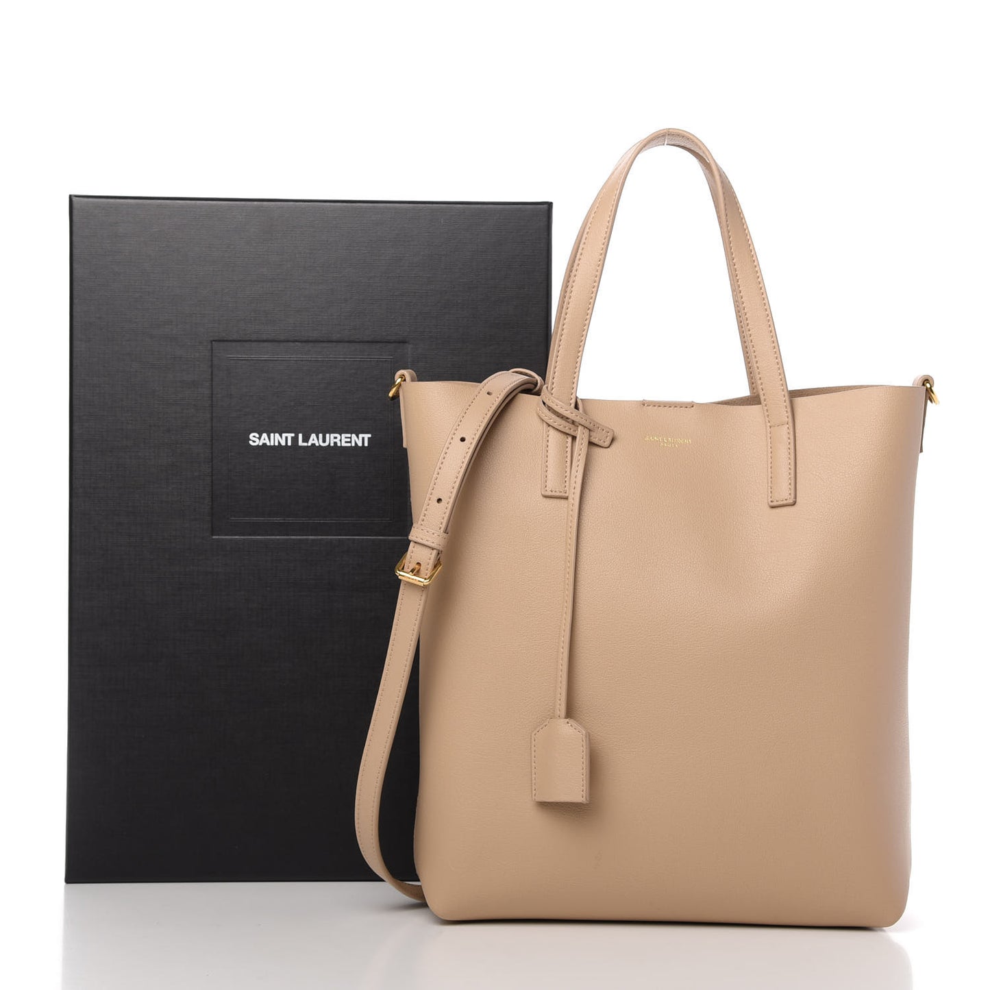 Calfskin Toy Shopping Tote Nude Powder
