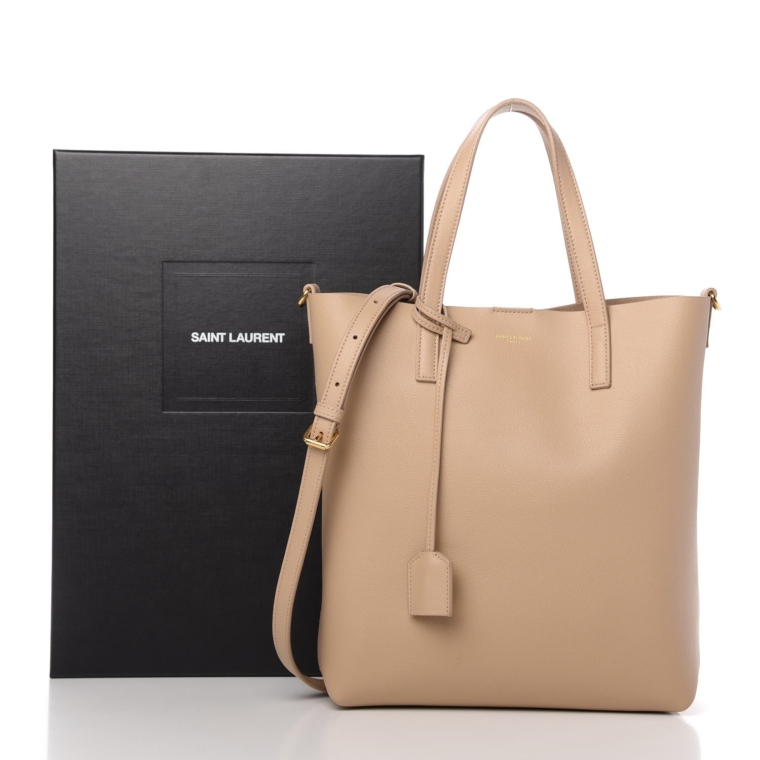 Saint Laurent Calfskin Toy Shopping Tote Nude Powder 10 of 10