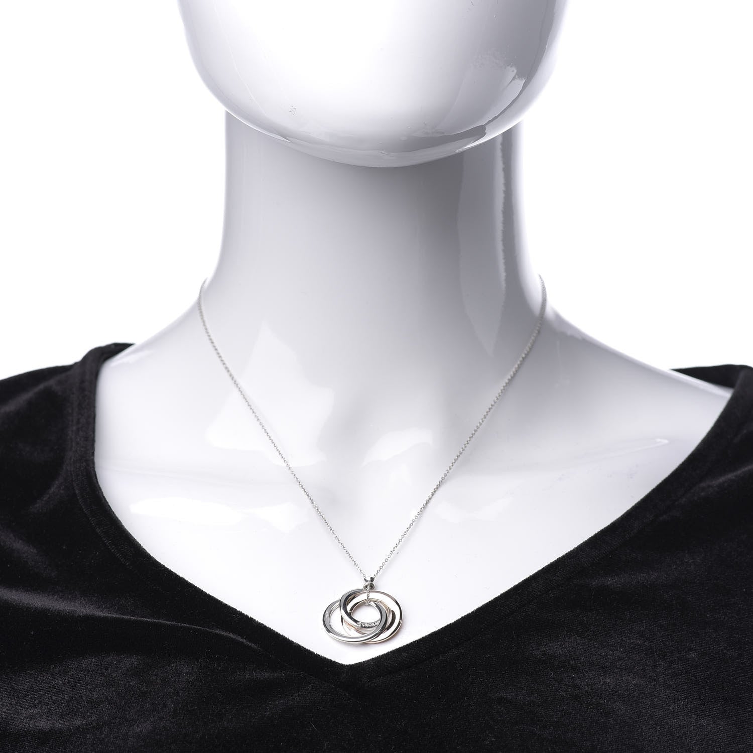 Tiffany Sterling Silver Rubedo 1837 Circles Pendant Necklace 2 of 7