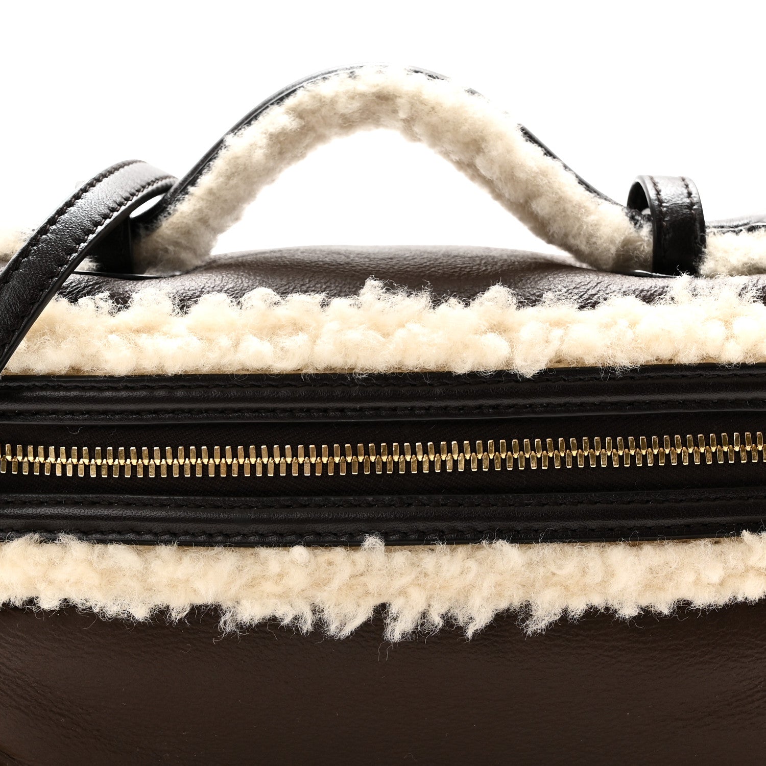 Bottega Veneta Calfskin Shearling Bang Bang Vanity Case Light Brown Teddy 8 of 10