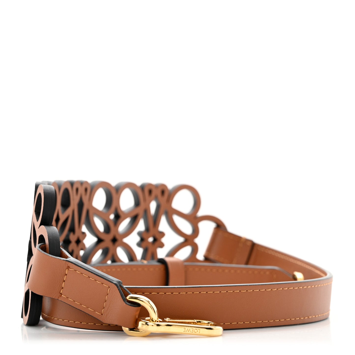 Calfskin Anagram Cutout Strap Tan