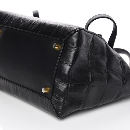 Celine Calfskin Crocodile Embossed Small Belt Bag Black 12 of 18
